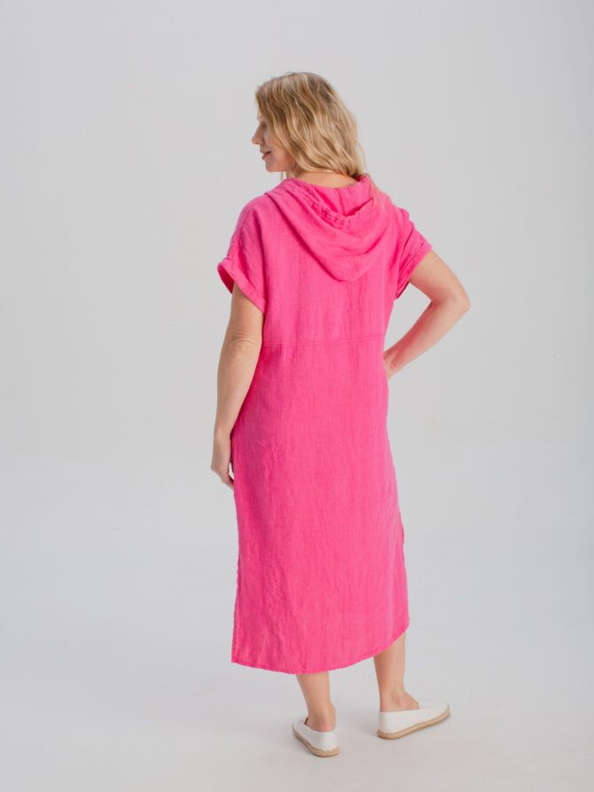 Платье льняное 3377 розовое