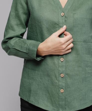 Блуза льняная 2/105 зеленый