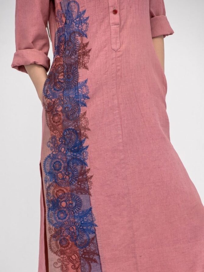 Платье льняное 20-009 розовое