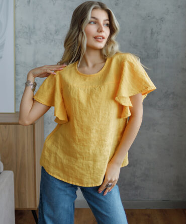 Блуза льняная 2/226 желтый