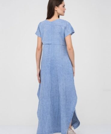 Платье льняное 20-012 голубой