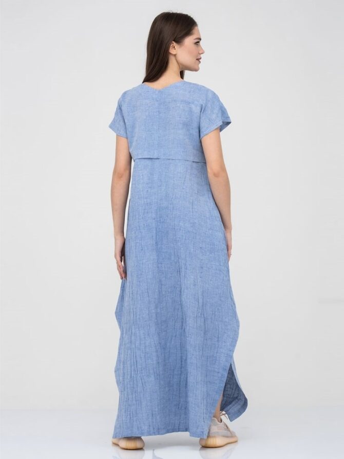 Платье льняное 20-012 голубой