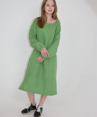 Платье льняное 4/41-1 зелёный
