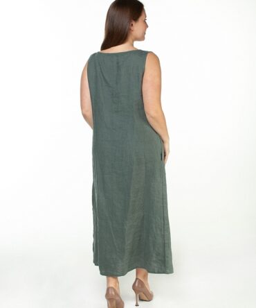 Платье льняное 3512 зеленый